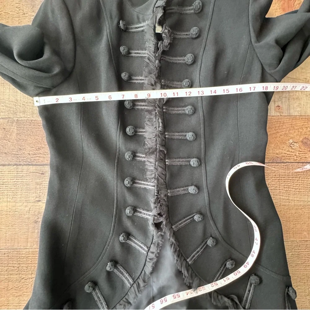 Black Military Style Women's Blazer - Picture 3 of 10